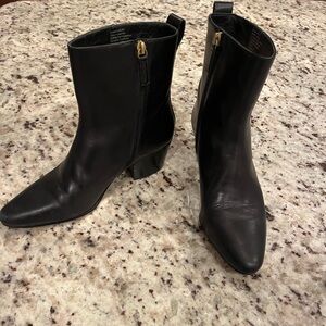 J Crew black leather boots / booties Size 8.5
